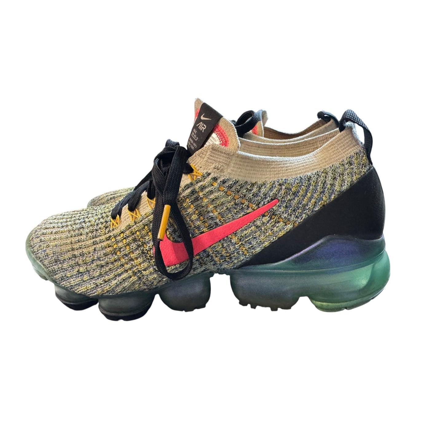 Nike Air VaporMax Women's Sz 7 Flyknit 3 White Hyper Turquoise Athletic Shoes