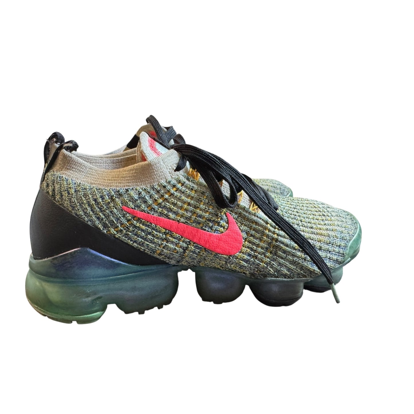 Nike Air VaporMax Women's Sz 7 Flyknit 3 White Hyper Turquoise Athletic Shoes