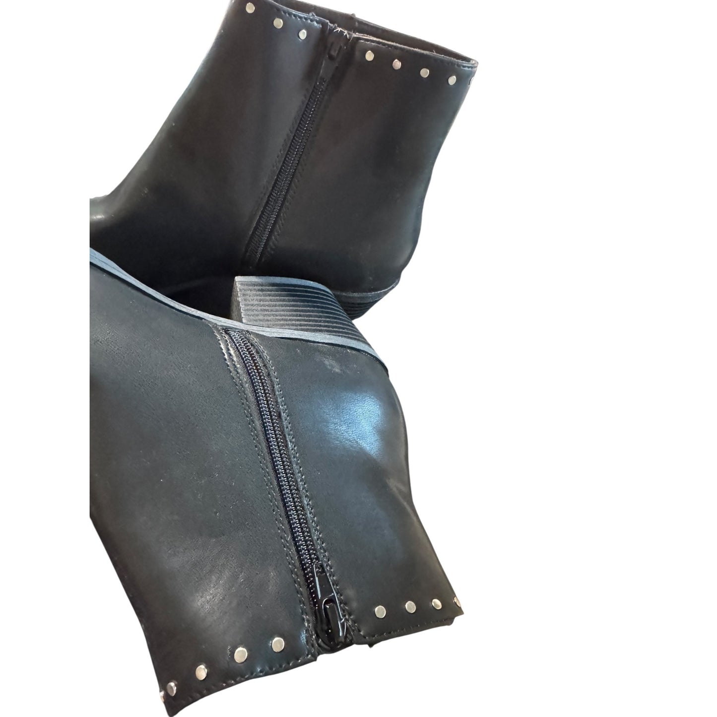 BP Black Ankle Boots With Studded Details & Block Heel Size 10M Women's NWT