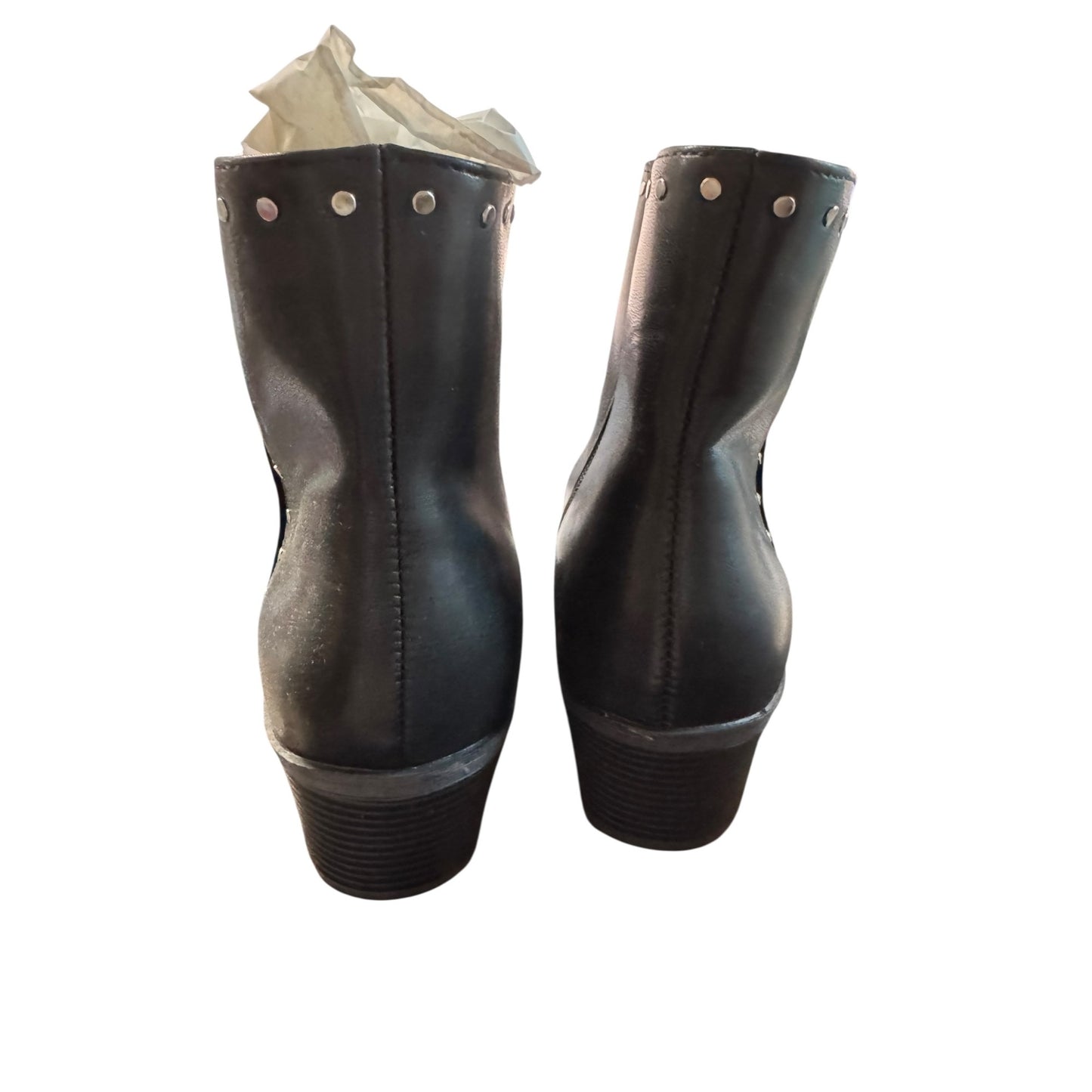 BP Black Ankle Boots With Studded Details & Block Heel Size 10M Women's NWT