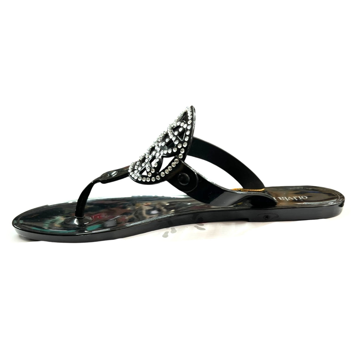 Olivia Miller Women's Rhinestone Kai Jelly Sandals Size 8 New With Box