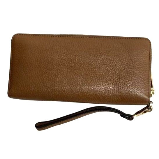 Michael Kors Jet Set Travel Continental Wallet Leather Wristlet Brown