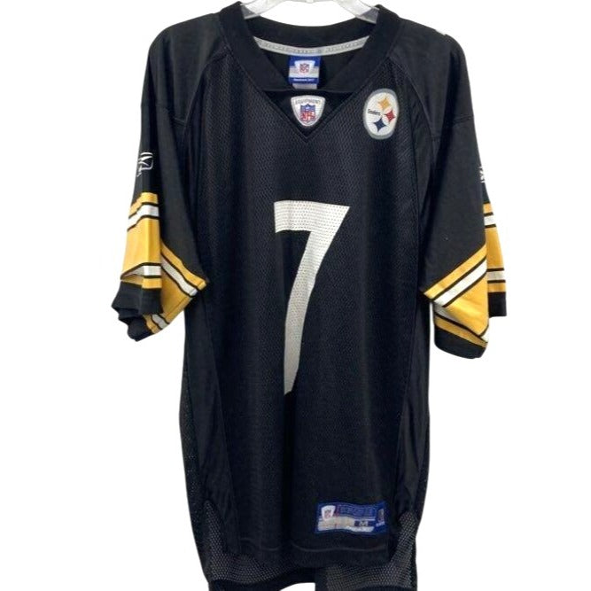 Pittsburgh Steelers #7 Ben Roethlisberger Black NFL SZ M Reebok On-Field Jersey