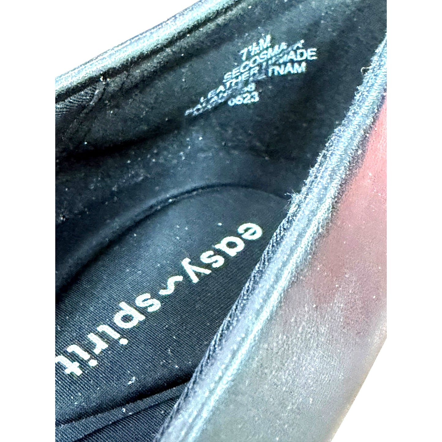 Easy Spirit Black Leather Block Heel Pumps SECOSMA Size 7.5M New In Box