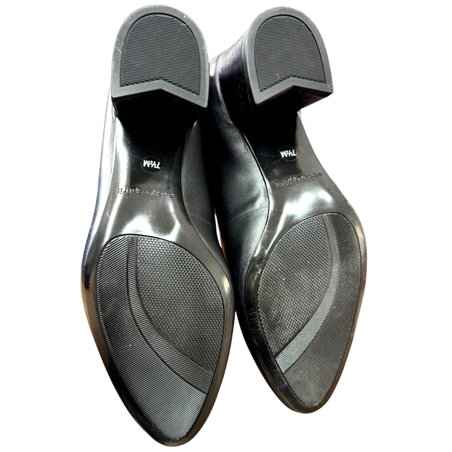Easy Spirit Black Leather Block Heel Pumps SECOSMA Size 7.5M New In Box