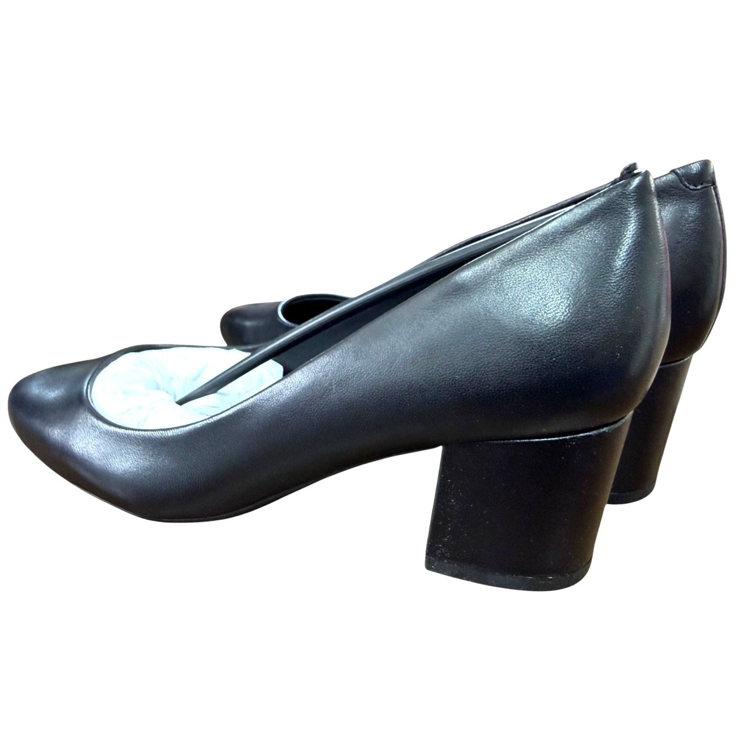 Easy Spirit Black Leather Block Heel Pumps SECOSMA Size 7.5M New In Box