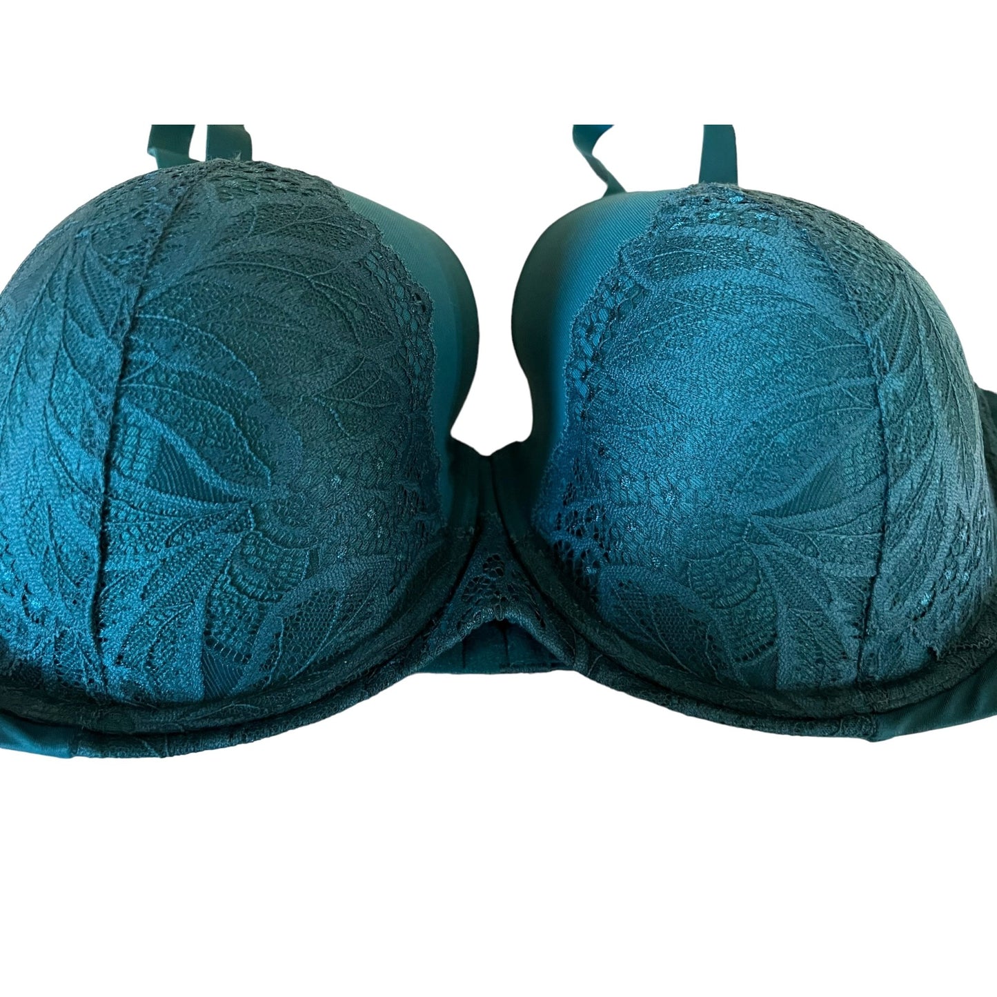 Womens Teal 40DD NWT Full Coverage Lightly Lined T-Shirt Bra With Lace Details Convertible Straps