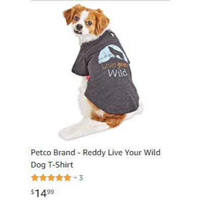 Live Your Wild XL Grey Dog T-Shirt NWT