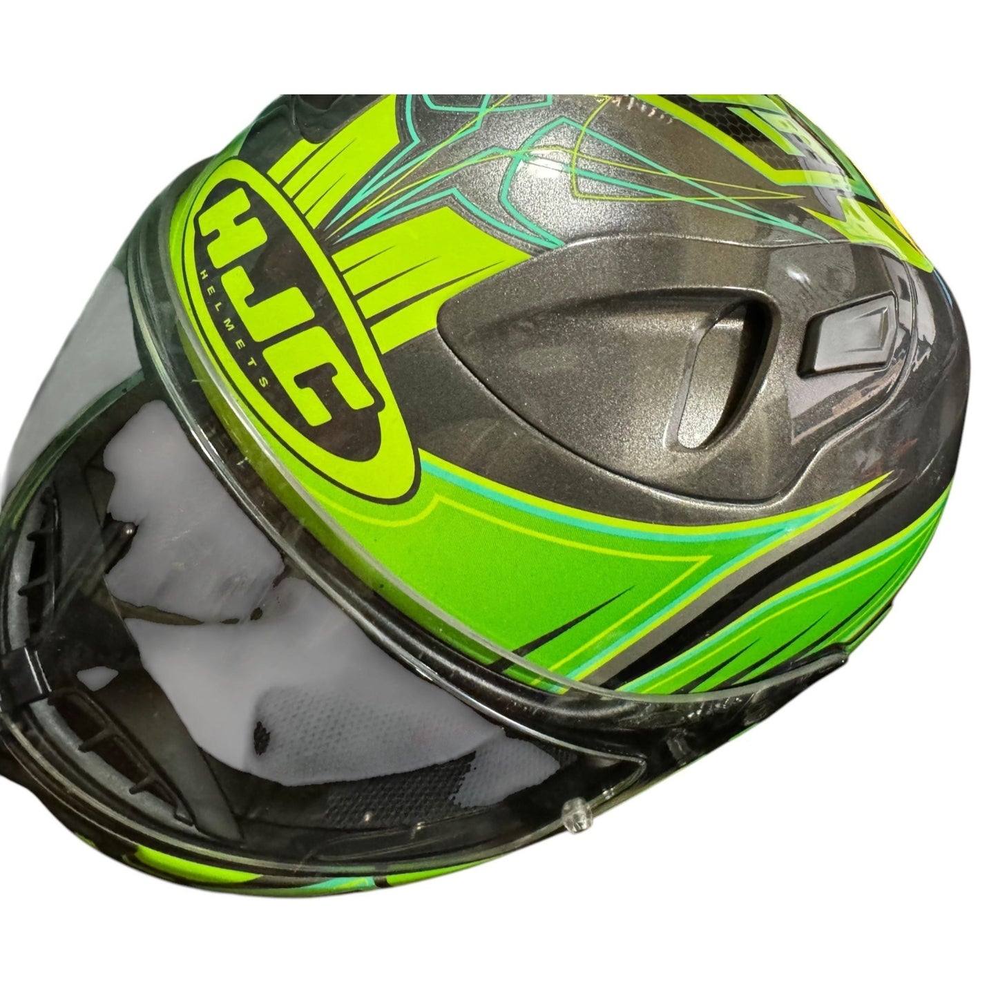 HJC FG-17 Motorcycle Helmet Size M Green & Gray
