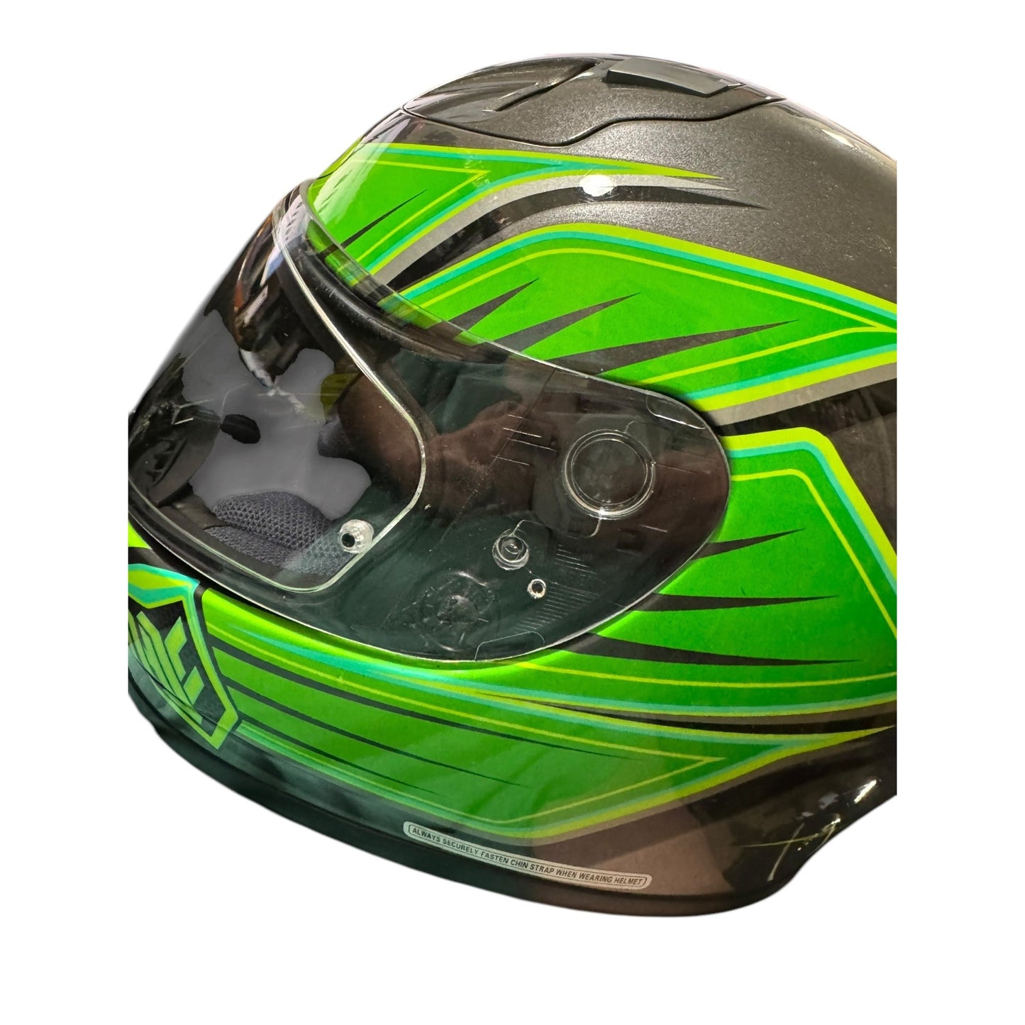 HJC FG-17 Motorcycle Helmet Size M Green & Gray