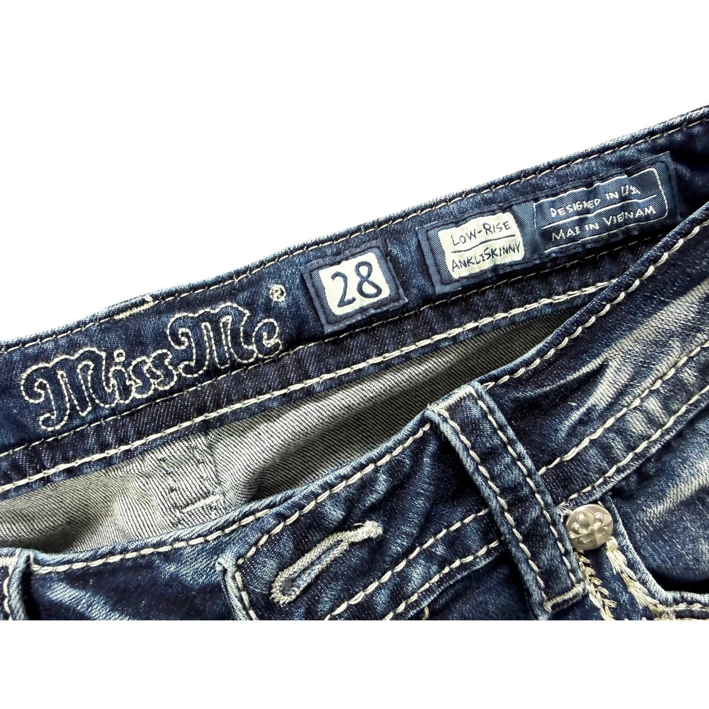 Miss Me Women’s Sz 28 Low-Rise Ankle Skinny Jeans
