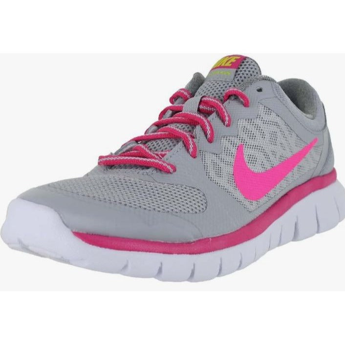 Nike Gray & Pink Girls Running Shoes Size 4Y Mesh Lightweight Design