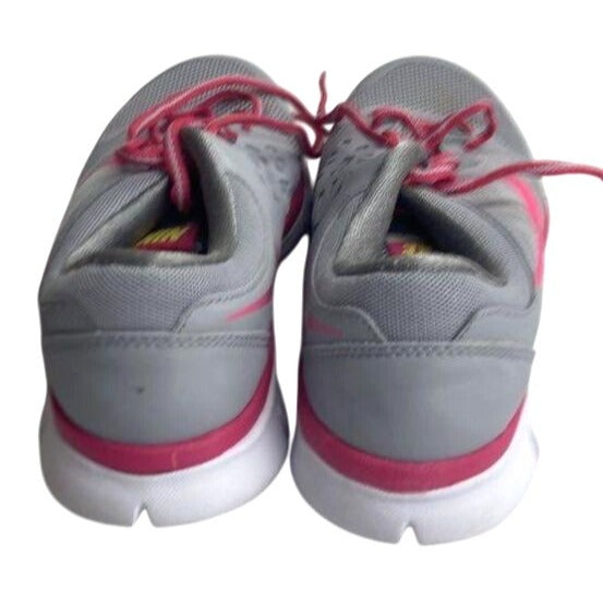 Nike Gray & Pink Girls Running Shoes Size 4Y Mesh Lightweight Design