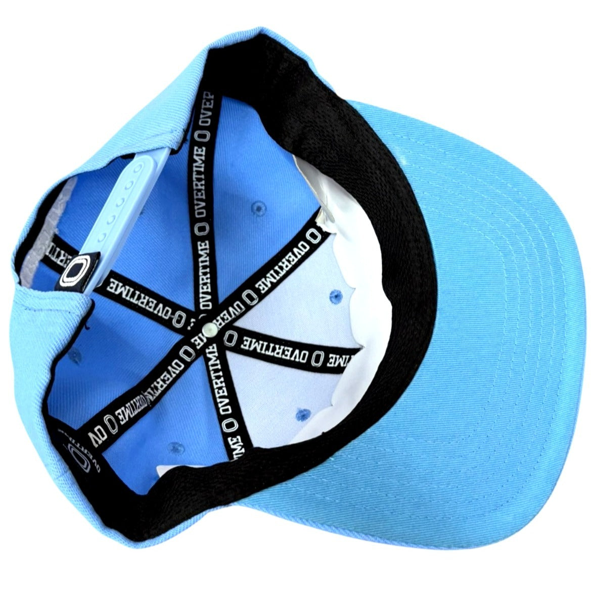 Overtime Flat Brim Snapback Cap 3D Ombre Embroidery Logo Adjustable Blue NWT