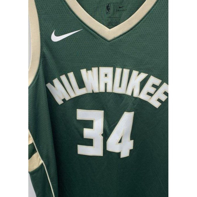 Milwaukee Bucks Nike Icon Edition Swingman Jersey Giannis Antetokounmpo #34 - L