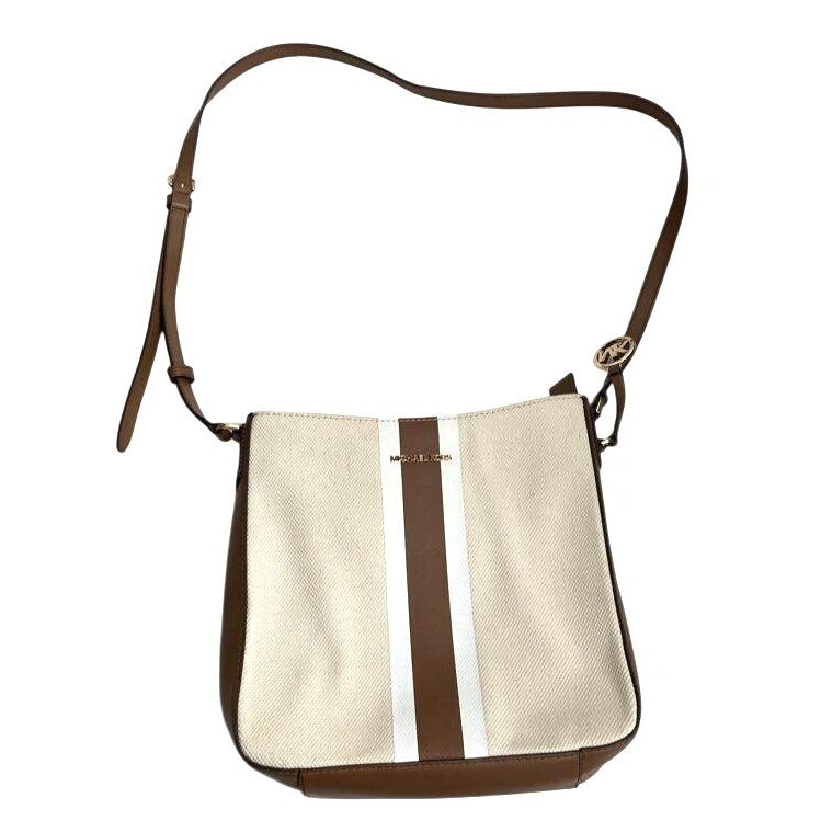 Michael Kors Canvas & Faux Leather Crossbody Bag With Adjustable Strap