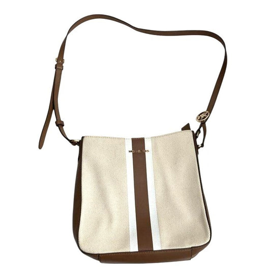 Michael Kors Canvas & Faux Leather Crossbody Bag With Adjustable Strap