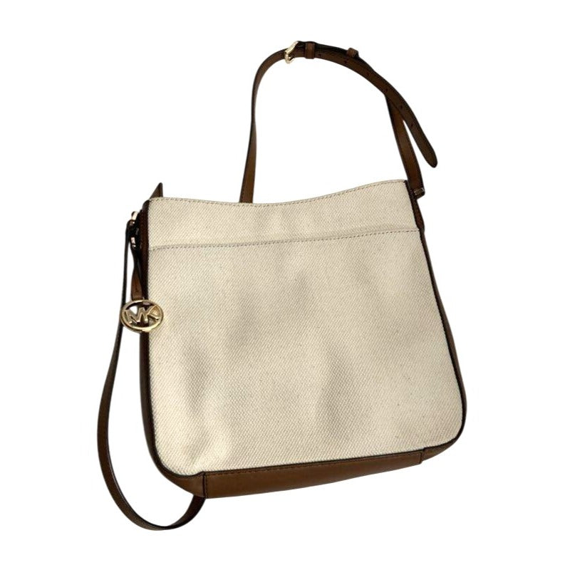 Michael Kors Canvas & Faux Leather Crossbody Bag With Adjustable Strap