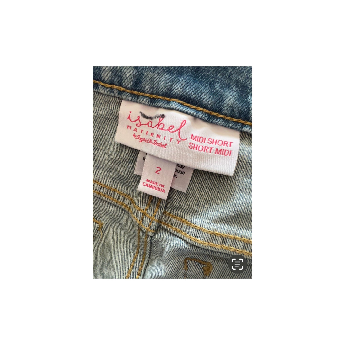 Isabel Maternity By Ingrid & Isabel Denim Midi Shorts W/ Expandable Side Panels Size 2
