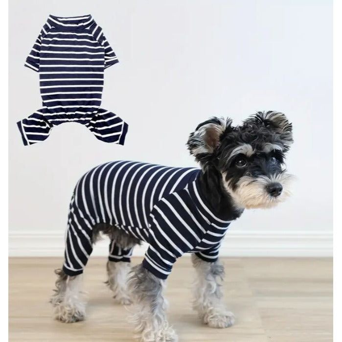Striped large Navy Dog Pajamas NWOT