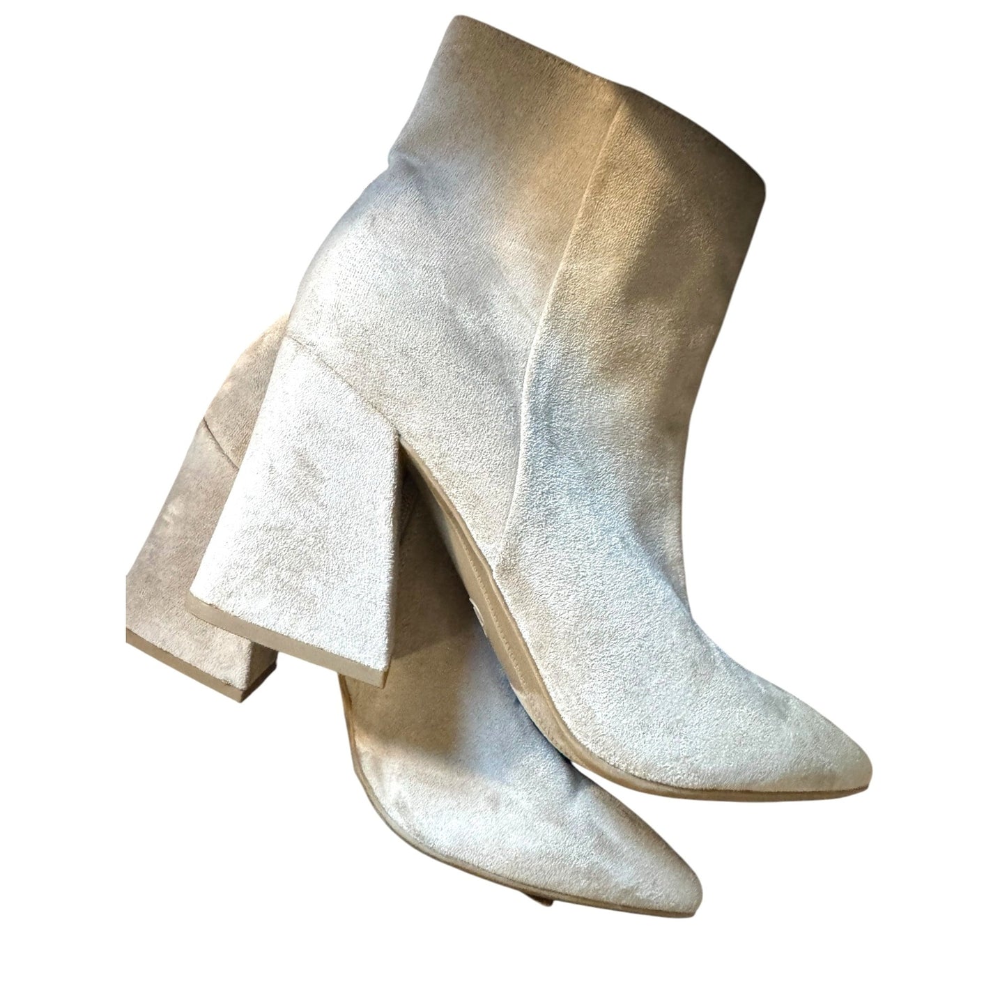A New Day Tan Block Heeled Boots Size 11
