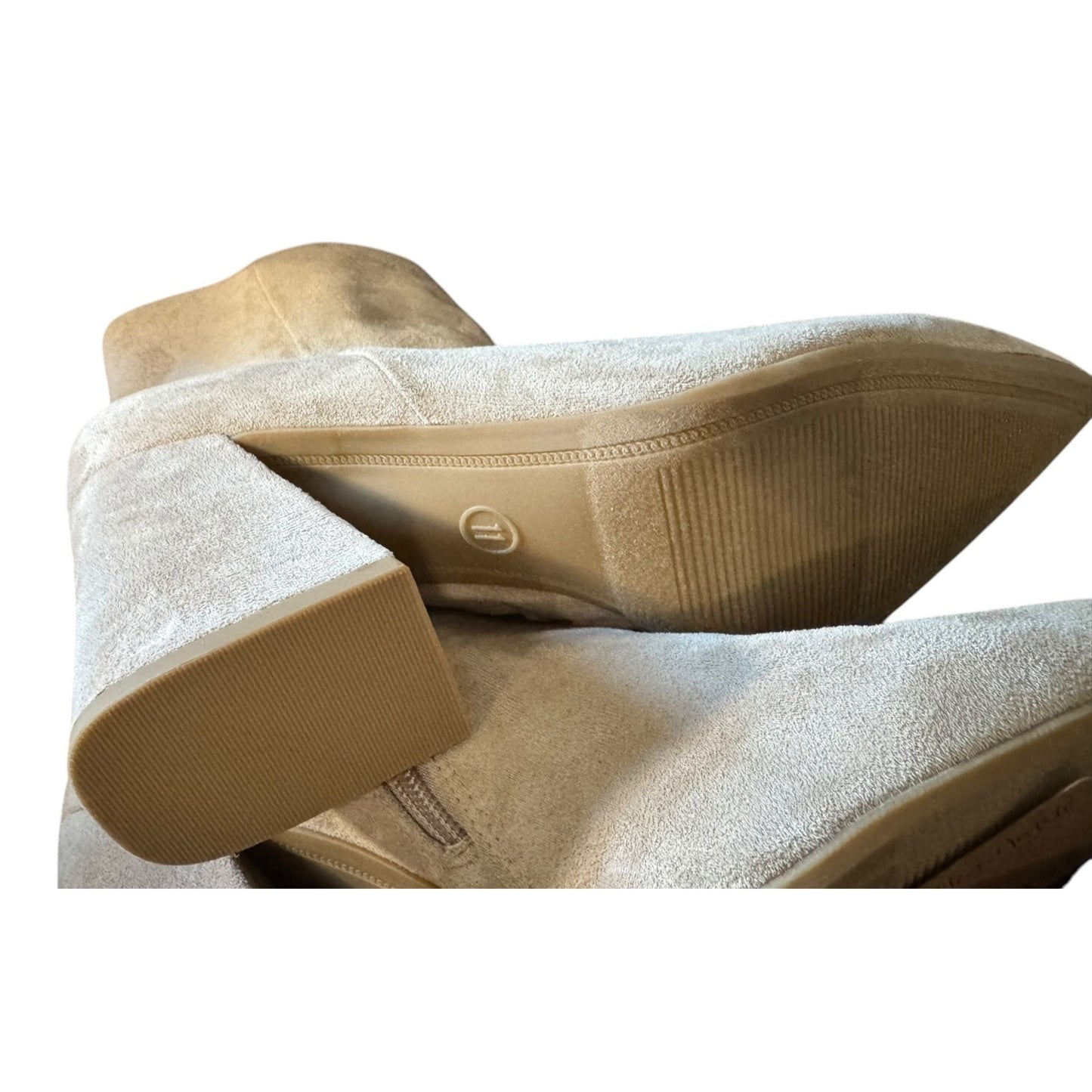A New Day Tan Block Heeled Boots Size 11