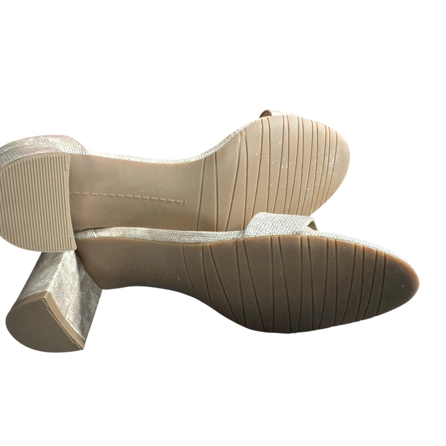 Vaneli Meryn Ankle Strap Block Heel Sandals 7.5 N Womens Shimmering Fabric Open Toe Dress Shoes