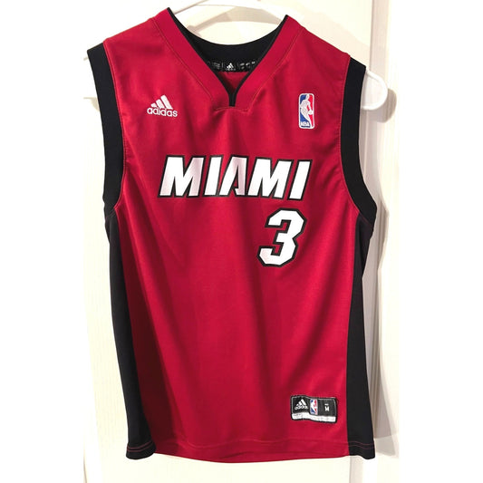 Miami Heat Dwyane Wade #3 Adidas NBA Red & Black Youth Medium Jersey