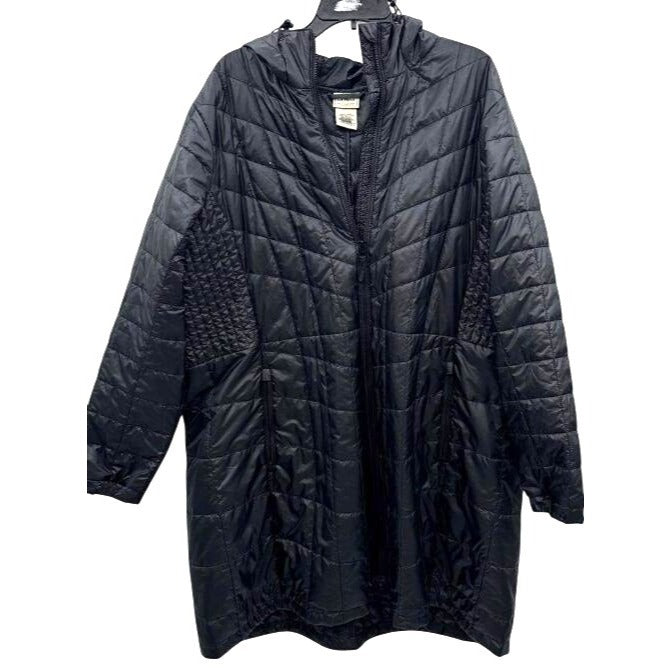 L.L. Bean Women's Black Hooded Quilted Jacket 3X Regular Recycled Polyester Insulation