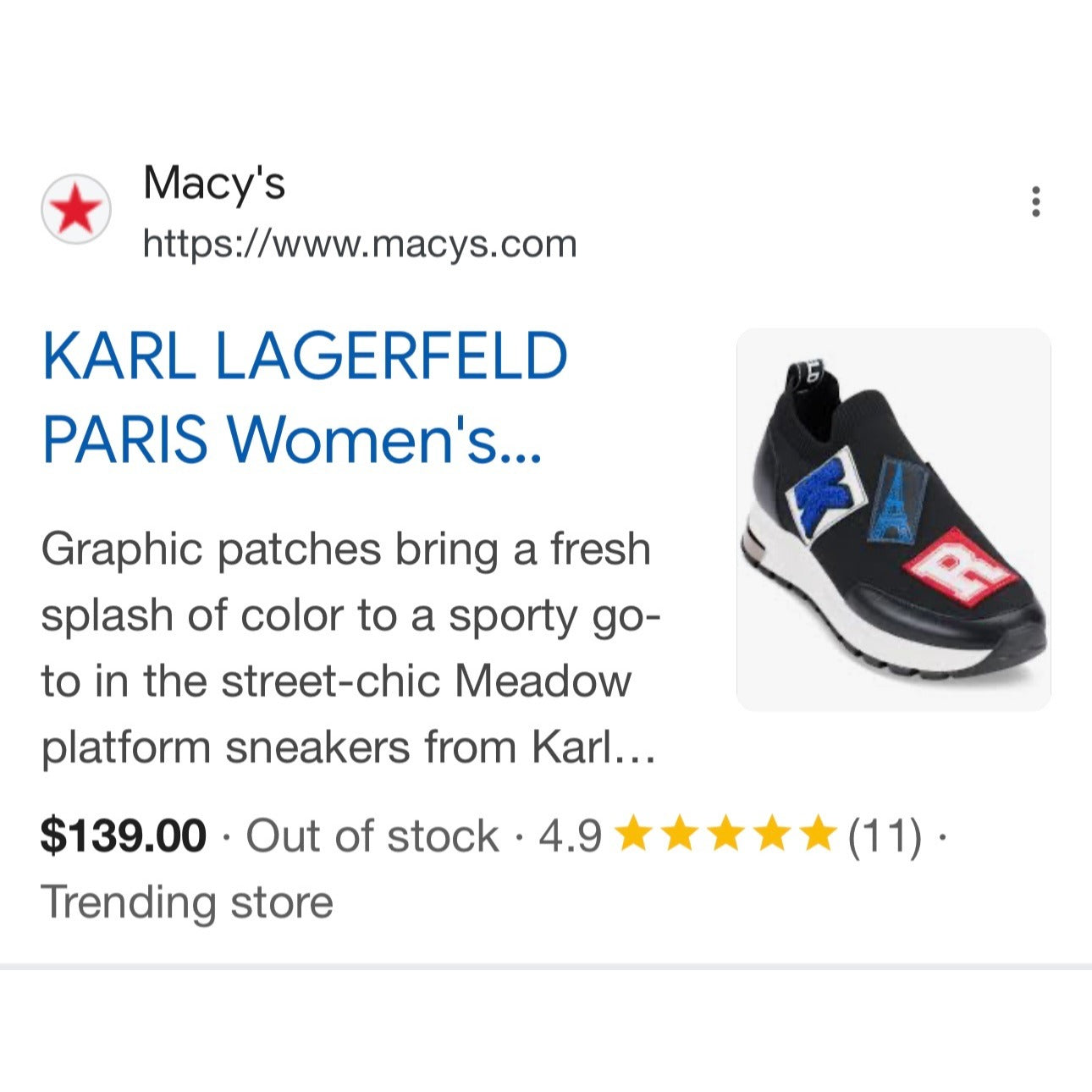 Karl Lagerfeld Paris Slip-On Sneakers Women's Size 11 NWOT