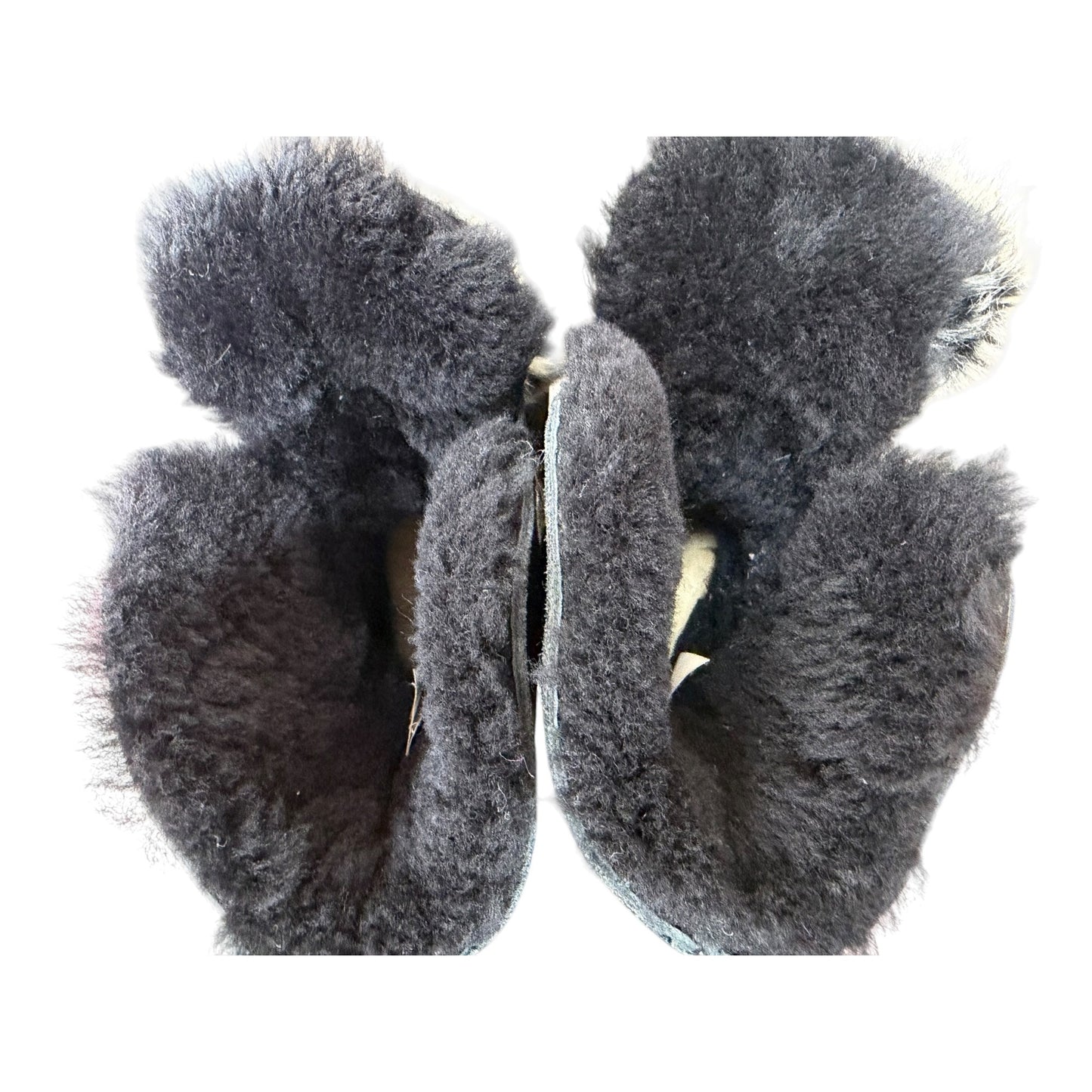 UGG Black Glitter & Faux Fur Kids Boots Size 1 Winter Warm Durable Sole
