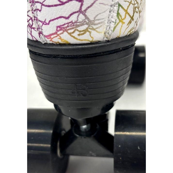 Colorful Abstract Design Roller Skates With Quad Wheels & Laces