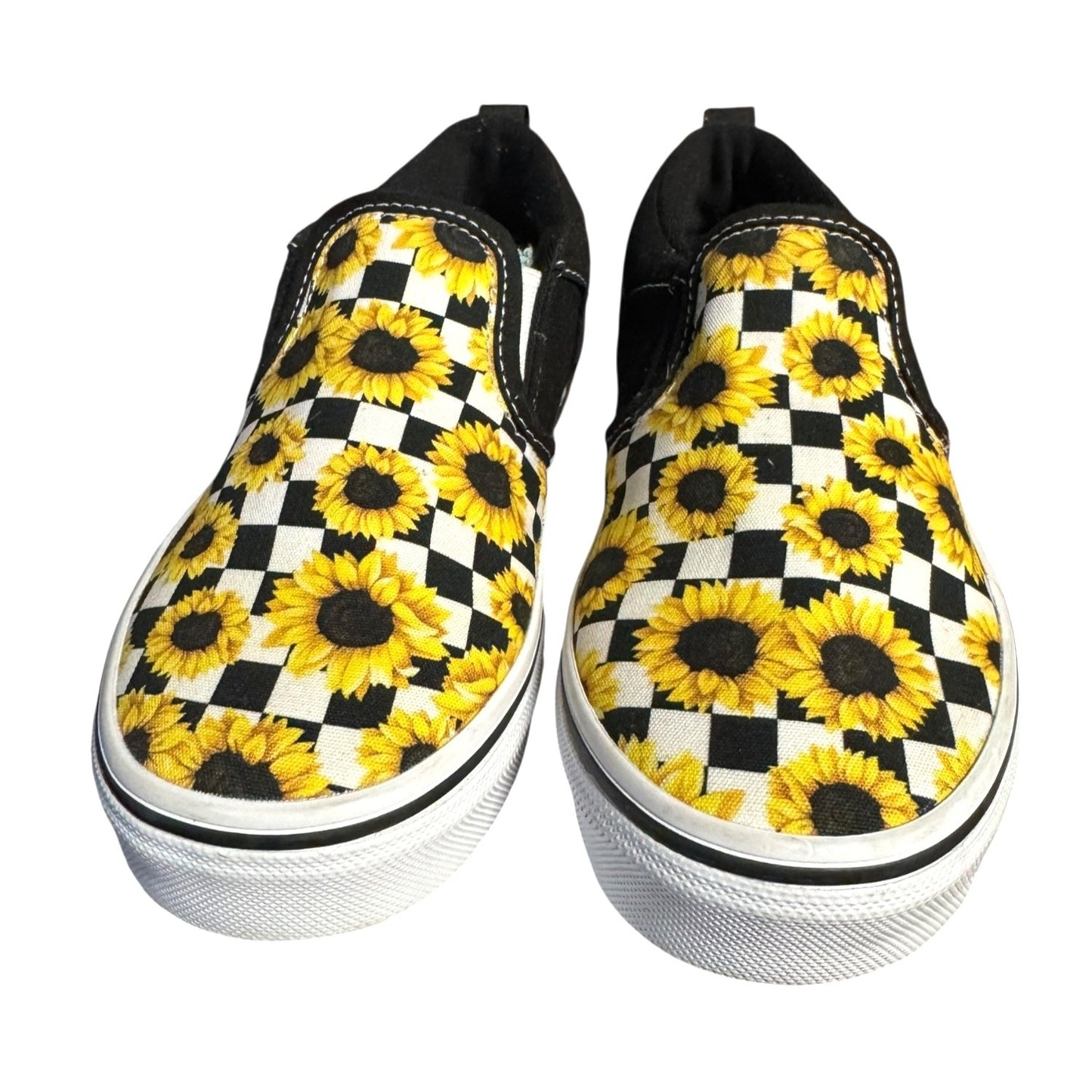 Vans Sunflower Checkerboard Slip-On Sneakers Youth Size 4.5 NWOT