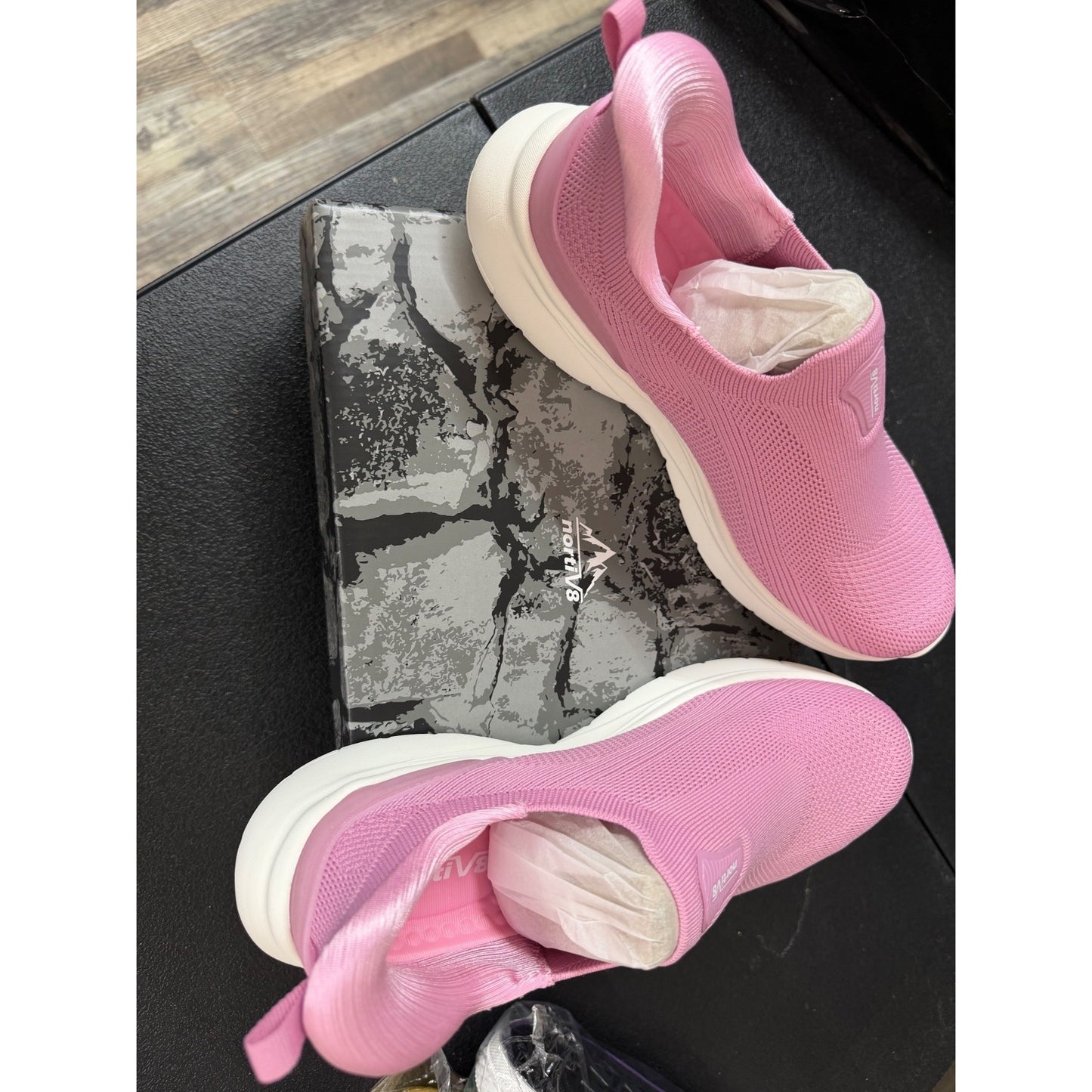 Nortiv8 Womens Pink Lightweight Slip-On Walking Shoes US 10 NWB