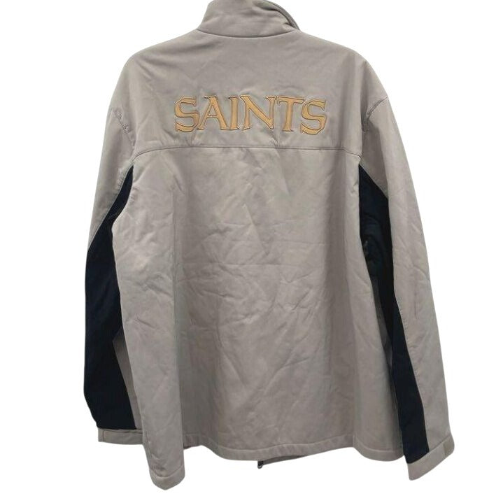 NFL New Orleans Saints Beige & Black Embroidered Full-Zip Jacket Men's XXL
