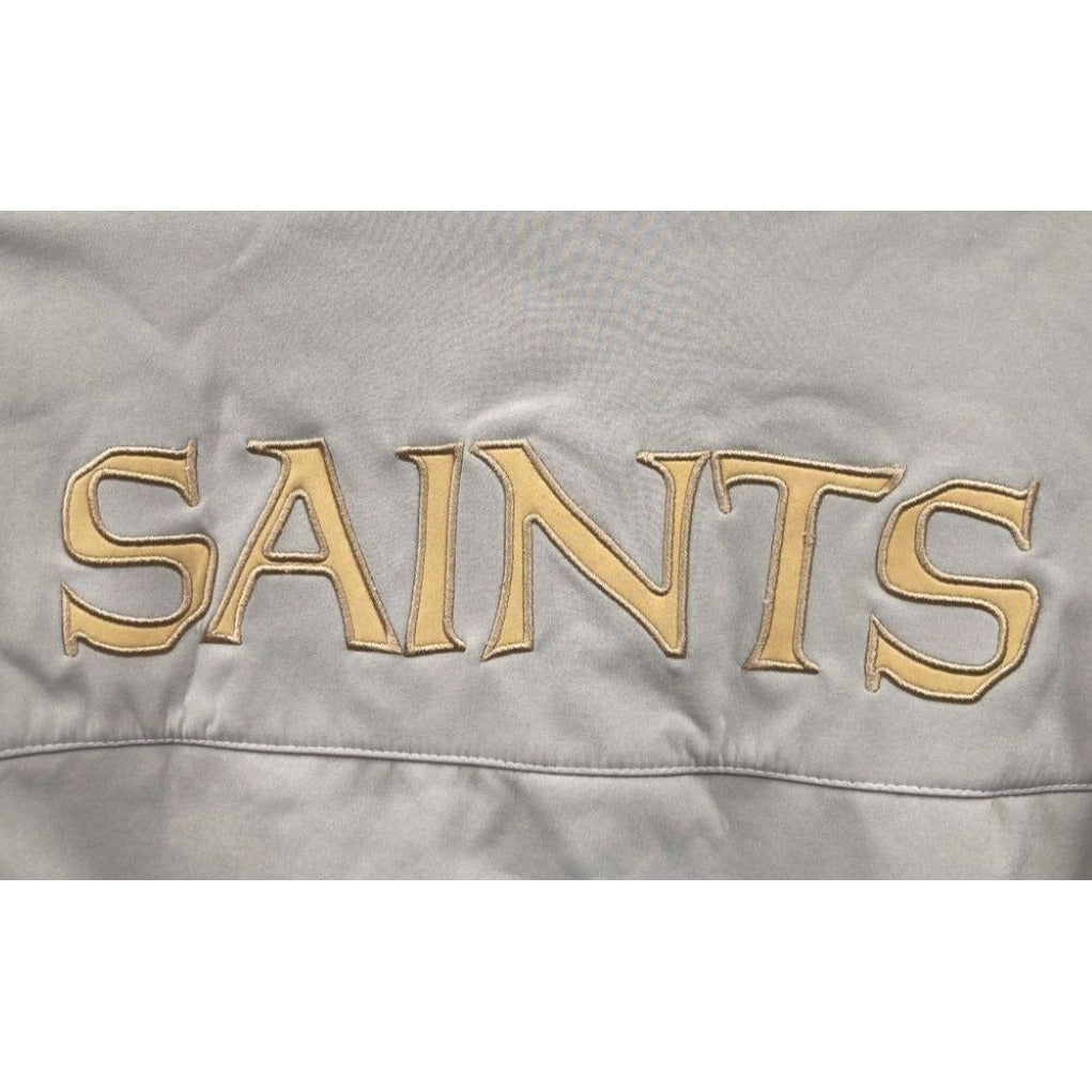 NFL New Orleans Saints Beige & Black Embroidered Full-Zip Jacket Men's XXL