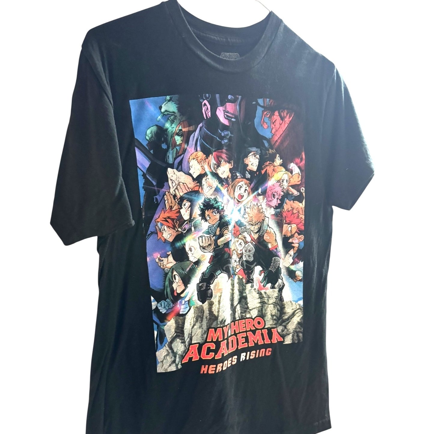 My Hero Academia Heroes Rising Movie Poster T-Shirt Black SZ M Anime Funimation NWOT