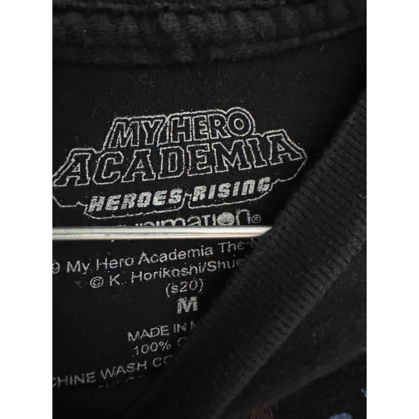 My Hero Academia Heroes Rising Movie Poster T-Shirt Black SZ M Anime Funimation NWOT