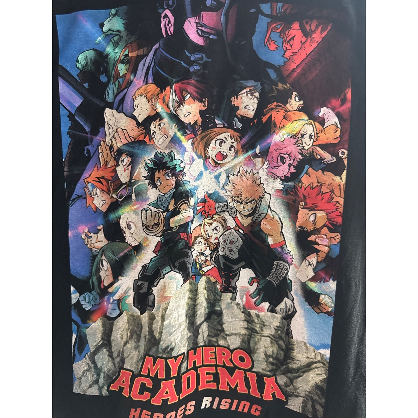 My Hero Academia Heroes Rising Movie Poster T-Shirt Black SZ M Anime Funimation NWOT