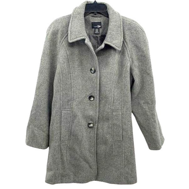 East 5th Gray Single Breasted Button Front Mid Length Coat - Size XL