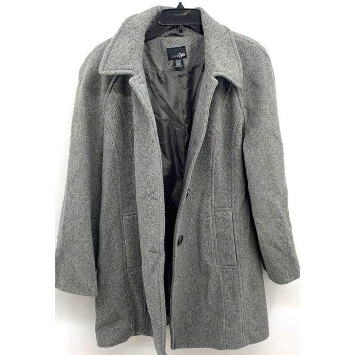 East 5th Gray Single Breasted Button Front Mid Length Coat - Size XL