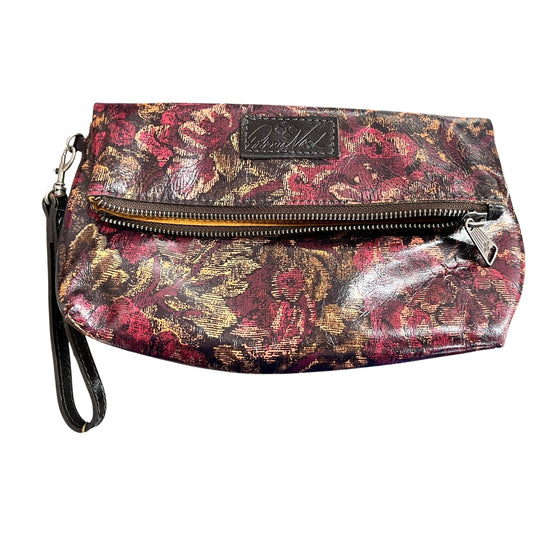 Patricia Nash Leather Isla Vint Flora Fold Over Wristlet
