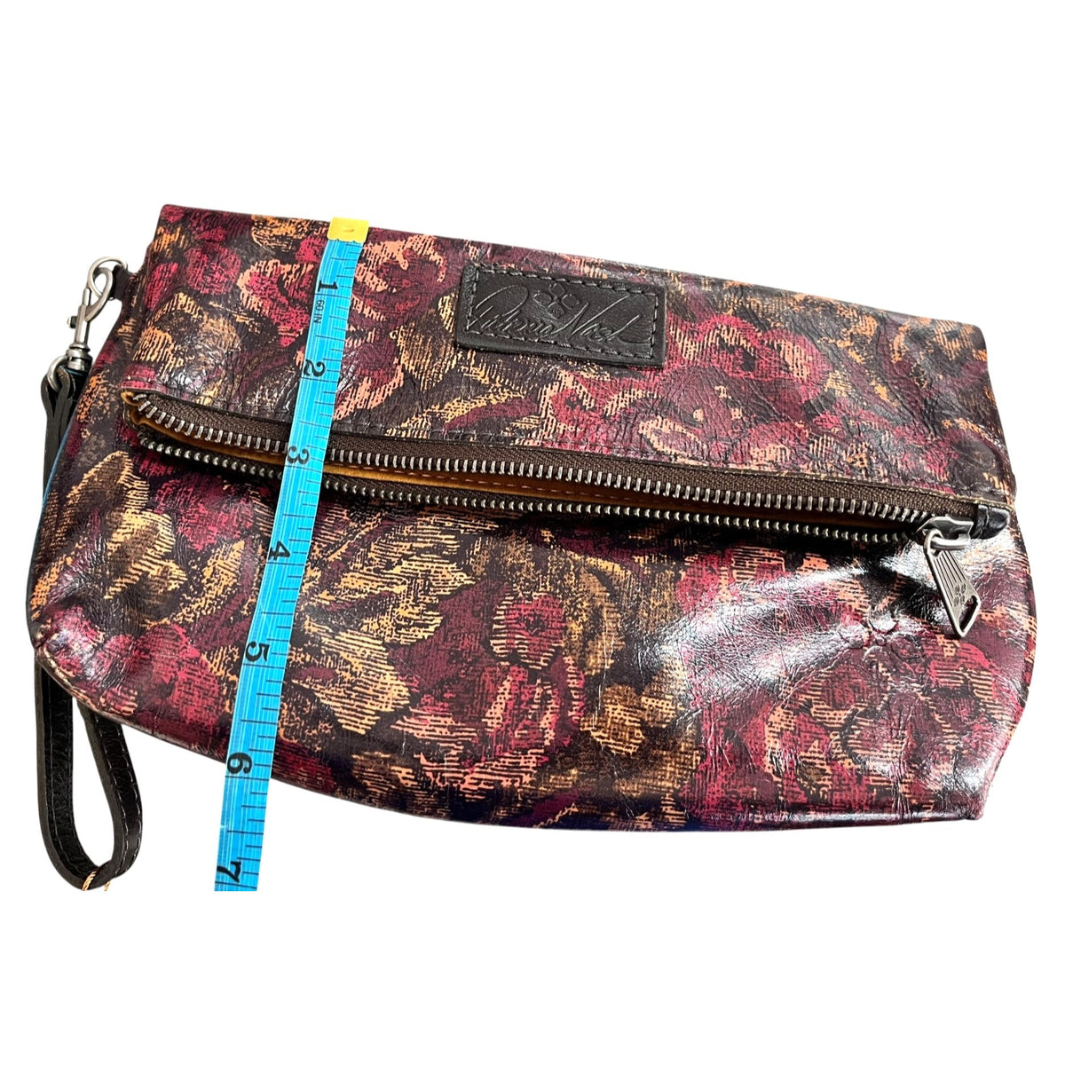 Patricia Nash Leather Isla Vint Flora Fold Over Wristlet
