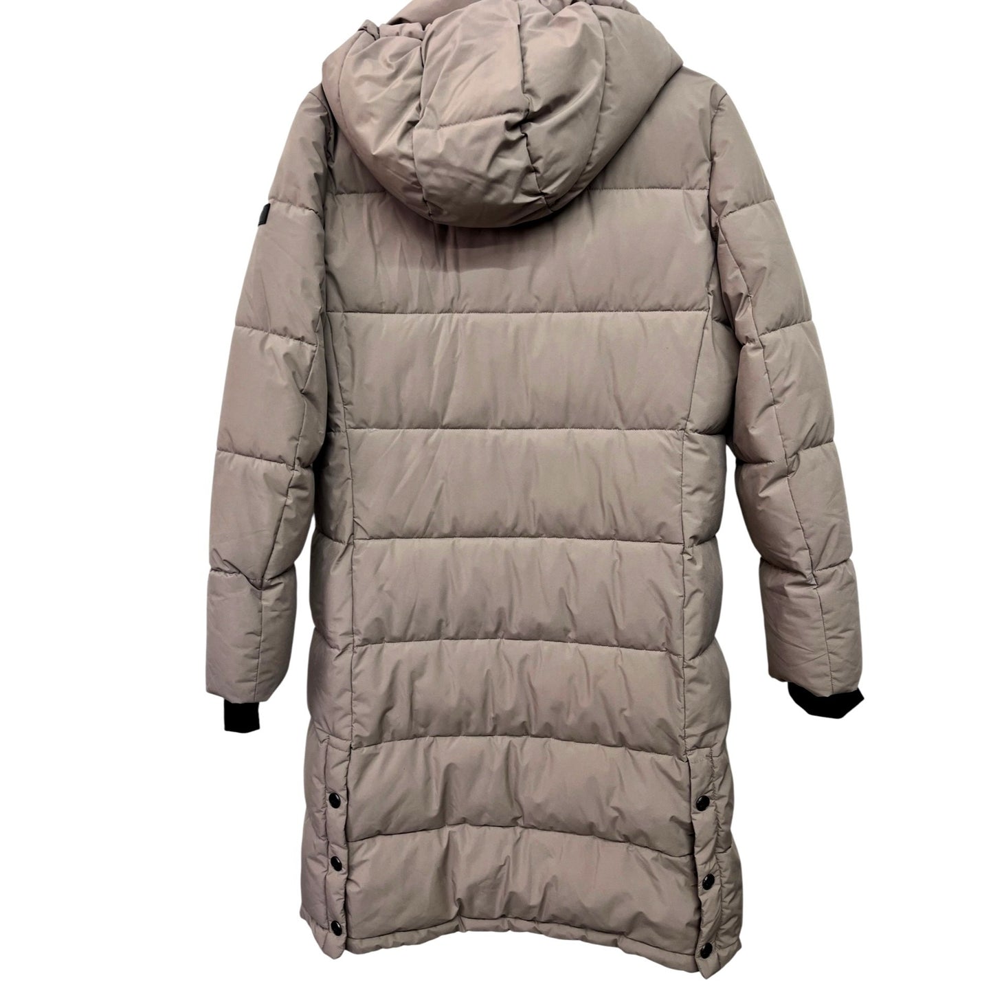 DKNY Womens Long Puffer Coat With Hood Beige Size M
