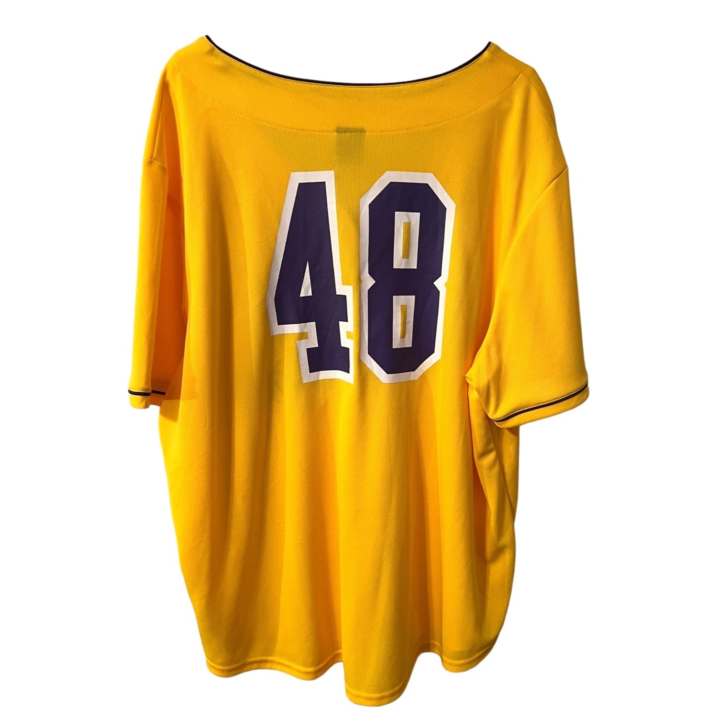 Los Angeles Lakers Ultra Game NBA Button-Up Yellow Jersey Size 2XL NWT
