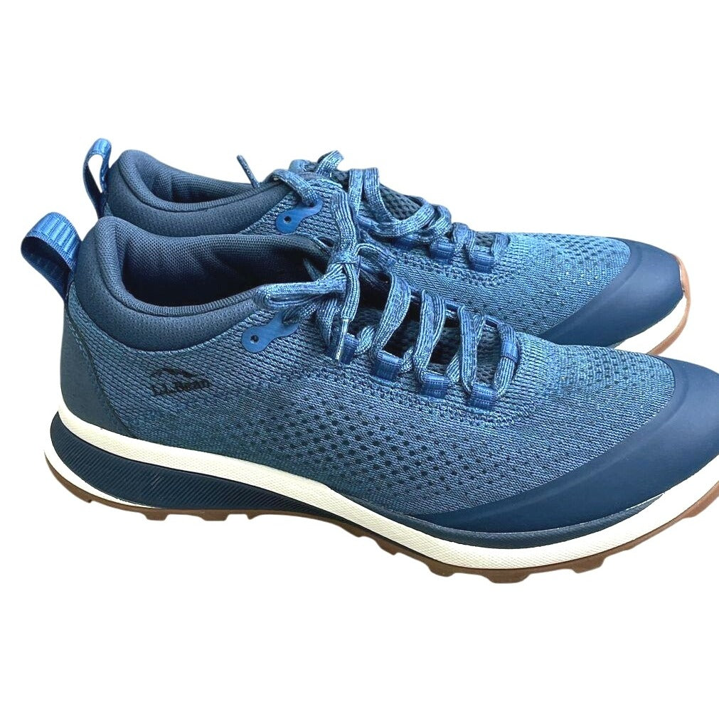 L.L.Bean Mens Blue Mesh Trail Sneakers With Rubber Soles Size 9