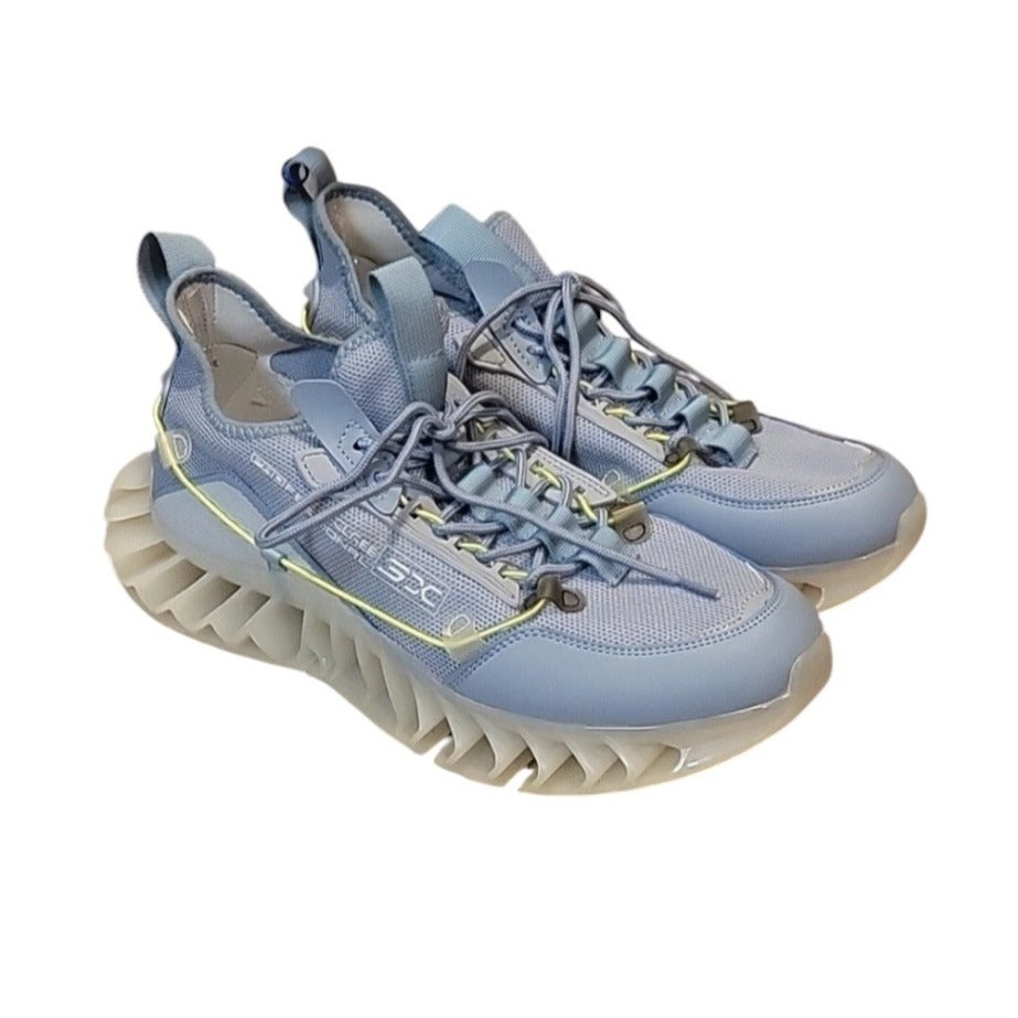 Rovux Futuristic Blue Athletic Sneakers SZ 9.5 With Breathable Mesh Uppers & Unique Wavy Soles Lightweight Design For Comfort & Style NWOT