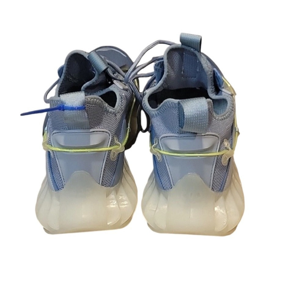 Rovux Futuristic Blue Athletic Sneakers SZ 9.5 With Breathable Mesh Uppers & Unique Wavy Soles Lightweight Design For Comfort & Style NWOT