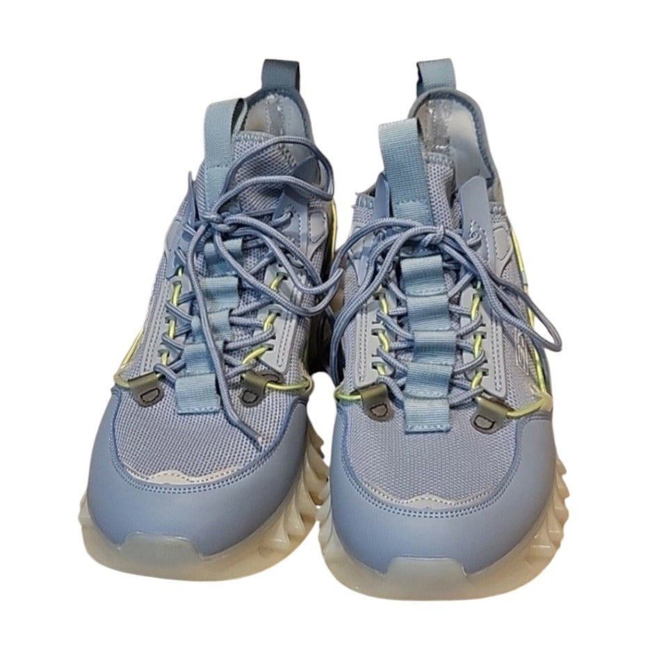 Rovux Futuristic Blue Athletic Sneakers SZ 9.5 With Breathable Mesh Uppers & Unique Wavy Soles Lightweight Design For Comfort & Style NWOT