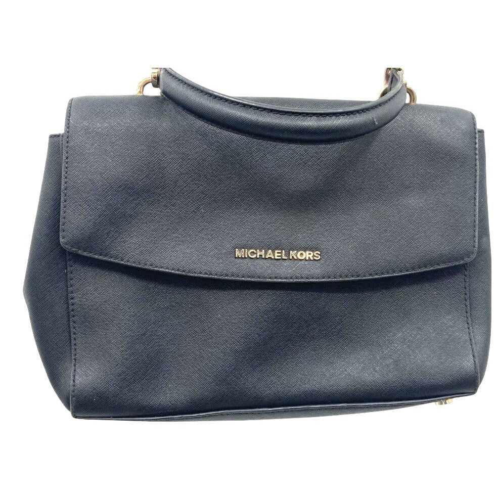 Michael Kors Black Ava Saffiano Leather Shoulder Bag